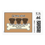Three German Shorthaired Pointers postage