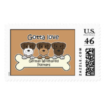 Three German Wirehaired Pointers Postage