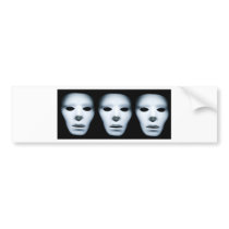 Three Ghostly Faces in the Dark.jpg Bumper Stickers