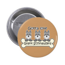 Three Giant Schnauzers Button