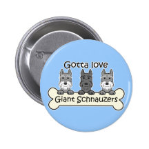 Three Giant Schnauzers Button