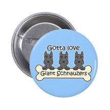 Three Giant Schnauzers Button