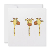 Three Giraffes Cartoon. Personalized Invitations