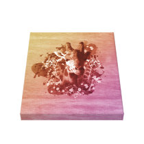Three Giraffes Wrapped Canvas Stretched Canvas Print