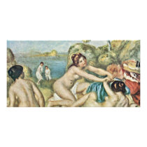 Three Girls Bathing With Crab By Pierre-Auguste Re Custom Photo Card