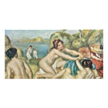 Three Girls Bathing With Crab By Pierre-Auguste Re Custom Photo Card