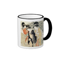 Three girls paddling in a river, from the 'Fashion Coffee Mug