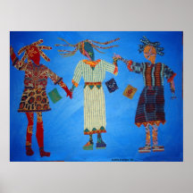 Three Girls with Purses Poster