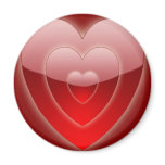 Three Glass Hearts Background Refrigerator Magnet