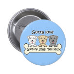 Three Glen of Imaal Terriers Buttons