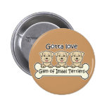 Three Glen of Imaal Terriers Pinback Button