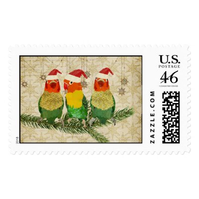 Three Golden Birds Christmas Stamp