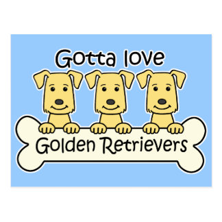 Golden Retriever Dog Cartoon Postcards | Zazzle