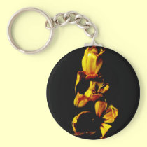 Three Golden Shiny Tulips keychains