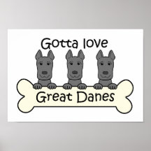 Three Great Danes Poster