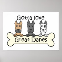 Three Great Danes Print