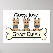 Three Great Danes Print