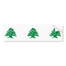 THREE Green Lebanon Cedar Tree Bumper Stickers