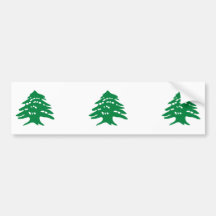 THREE Green Lebanon Cedar Tree Bumper Stickers