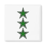 Three Green Stars Fridge Magnet