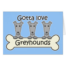 Three Greyhounds Greeting Cards