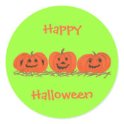 Three Happy Pumpkins Halloween Stickers sticker