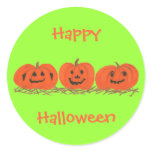 Three Happy Pumpkins Halloween Stickers stickers