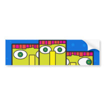 Three headed businessman bumper sticker