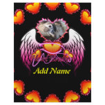 Three Hearts Angel Wings Heart Breaker sign. Letterhead Template