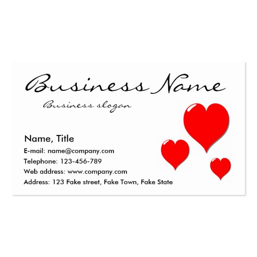 Three Hearts Business Card (front side)