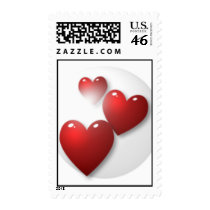 Three Hearts In Bubble postag Stamp stamps