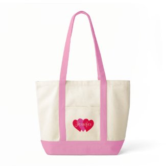 Three hearts, Personalized canvas bags bag