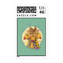 Three Holiday Reindeer postage