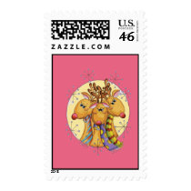 Three Holiday Reindeer postage