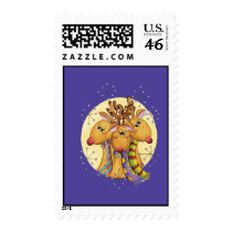 Three Holiday Reindeer postage