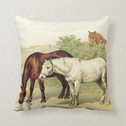 three horses pillow