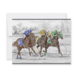 Three Horses Racing - Neck and Neck to Finish Personalized Invitations