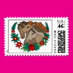 Three Horses Tattoo Art Postage