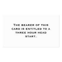 Three Hour Head Start business cards