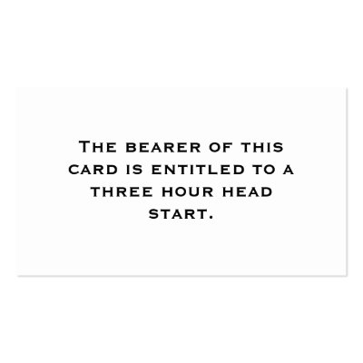 Three Hour Head Start Business Card by ubersoft