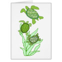 Three in a row sea turtle blank card by marcya7 Three in a row sea turtle blank card