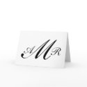 Three Initials Black on White Monogram M cards by monogramgallery Three Initials Black on White Monogram M cards