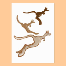 Three kangaroos business cards