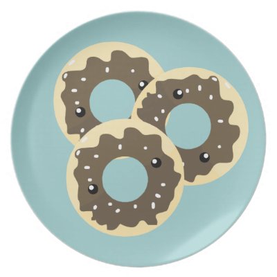 three kawaii yummy donuts dinner plate Fuji_plate three kawaii yummy donuts dinner plate Fuji_plate