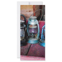 Three Kerosene Lamps Rack Cards