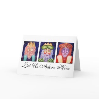 Three Kings Art "Let Use Adore Him" Christmas Card