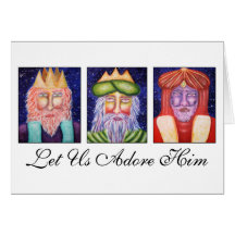 Three Kings Art "Let Use Adore Him" Christmas Card