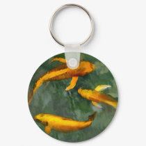 Three kois in a fountain keychains by ElainePlesser Three kois in a fountain keychains