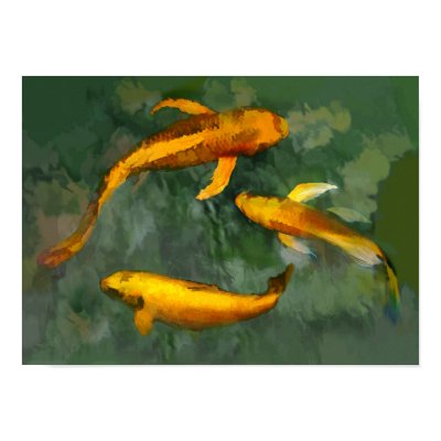 Three kois in a fountain posters by ElainePlesser
