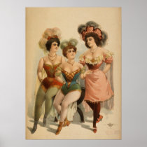 Three Ladies BURLESQUE Act VAUDEVILLE Poster